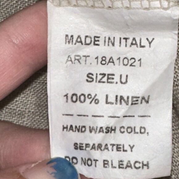 Scandal Italy Women’s 100% Linen Shift Dress Beige One Size - Picture 5 of 5